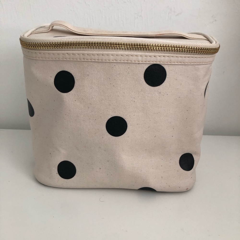 Kate Spade Cream and Black Polka Dot Cosmetic Case